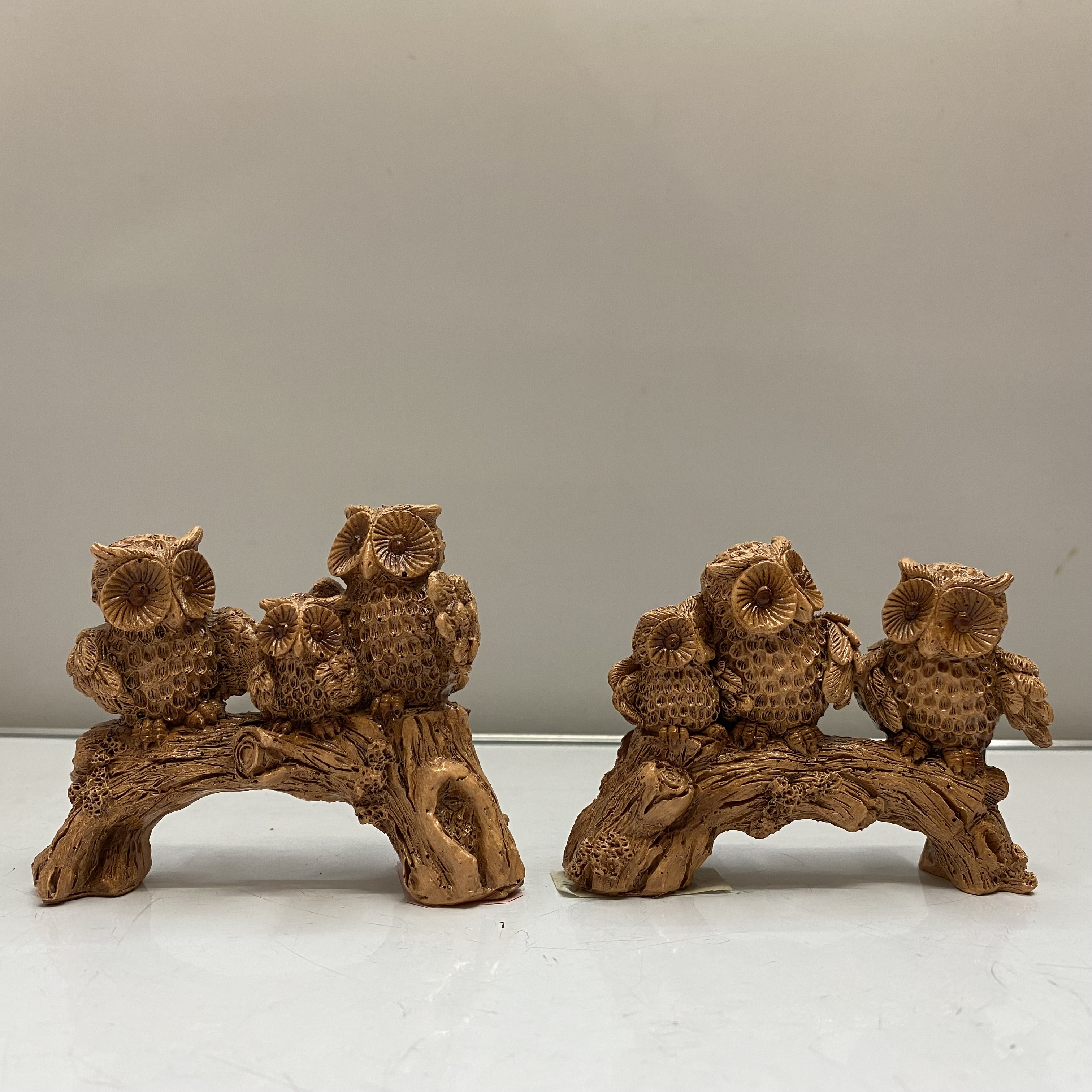 Resin Crafts Modern Creative Fun Imitation Wood Color Owl Home Decoration Technology Gift Factory Direct Sales