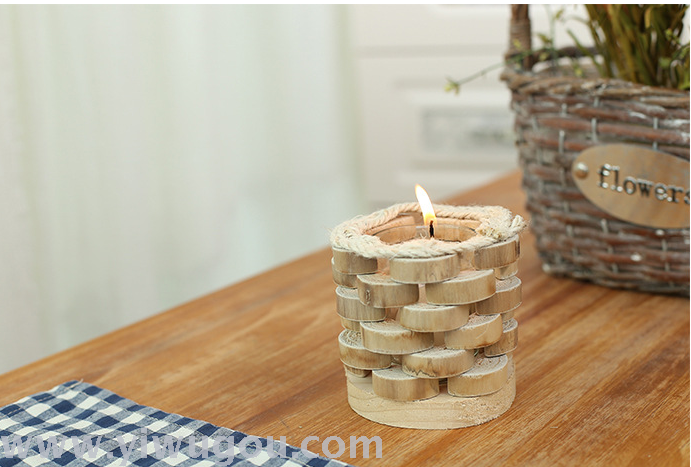 Creative Gifts Pure handmade wood candle candlestick home decoration crafts wooden ornaments