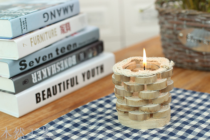 Creative Gifts Pure handmade wood candle candlestick home decoration crafts wooden ornaments Creative Gifts Pure handmade wood candle candlestick home decoration crafts wooden ornaments