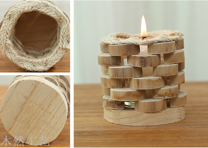 Creative Gifts Pure handmade wood candle candlestick home decoration crafts wooden ornaments Creative Gifts Pure handmade wood candle candlestick home decoration crafts wooden ornaments