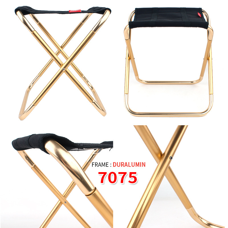 New Folding Stool Large 7075 Aluminum Alloy Outdoor Portable Barbecue Fishing Folding Chair Maza Train Stool