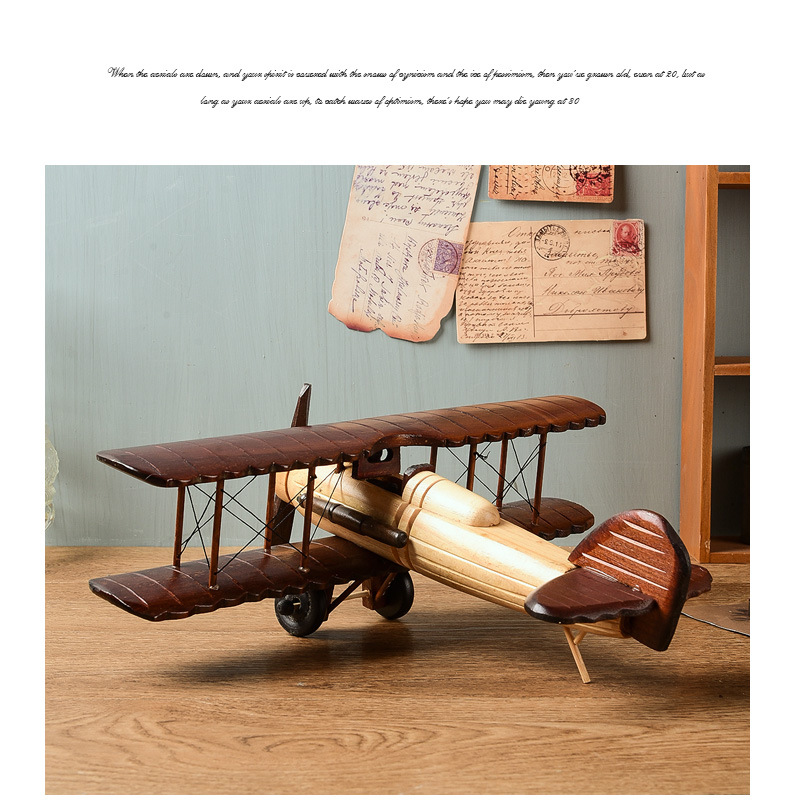 Retro Wood Aircraft Decoration Creative Home Desktop Aircraft Model Decoration Wooden Cross-Border Crafts Retro Wood Aircraft Decoration Creative Home Desktop Aircraft Model Decoration Wooden Cross-Border Crafts