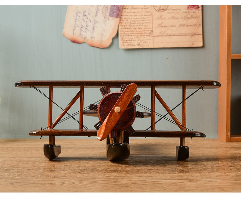 Retro Wood Aircraft Decoration Creative Home Desktop Aircraft Model Decoration Wooden Cross-Border Crafts Retro Wood Aircraft Decoration Creative Home Desktop Aircraft Model Decoration Wooden Cross-Border Crafts