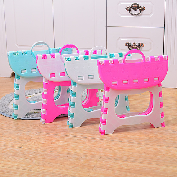 Color Matching Plastic Folding Stool Folding Stool Sub-Bathroom Small Bench Children Adult Outdoor Portable Folding Stool