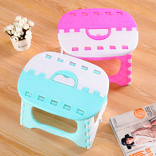 Color Matching Plastic Folding Stool Folding Stool Sub-Bathroom Small Bench Children Adult Outdoor Portable Folding Stool