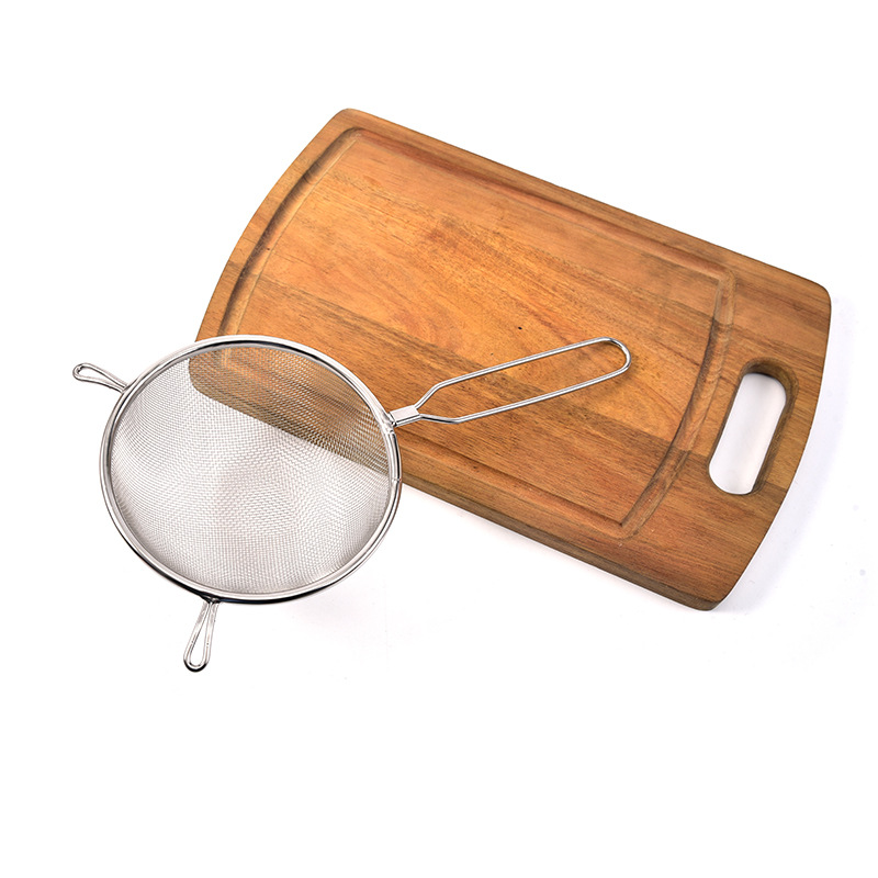 Factory Supply Stainless Steel Fried Strainer Colander Household Flour Sifter Ultra-Fine Filter Sieve Kitchen Gadget