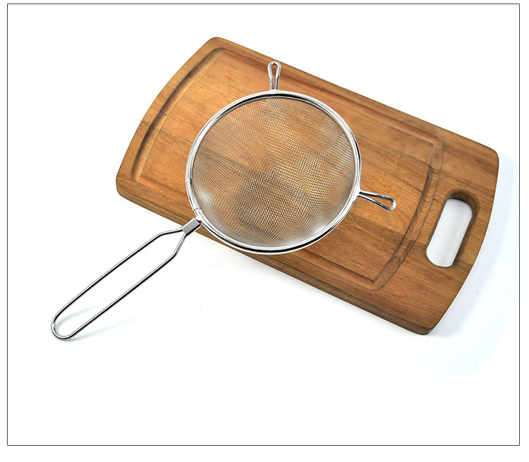 Factory Supply Stainless Steel Fried Strainer Colander Household Flour Sifter Ultra-Fine Filter Sieve Kitchen Gadget Factory Supply Stainless Steel Fried Strainer Colander Household Flour Sifter Ultra-Fine Filter Sieve Kitchen Gadget