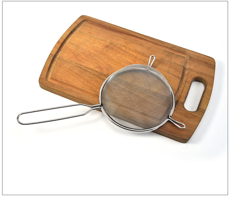 Factory Supply Stainless Steel Fried Strainer Colander Household Flour Sifter Ultra-Fine Filter Sieve Kitchen Gadget Factory Supply Stainless Steel Fried Strainer Colander Household Flour Sifter Ultra-Fine Filter Sieve Kitchen Gadget