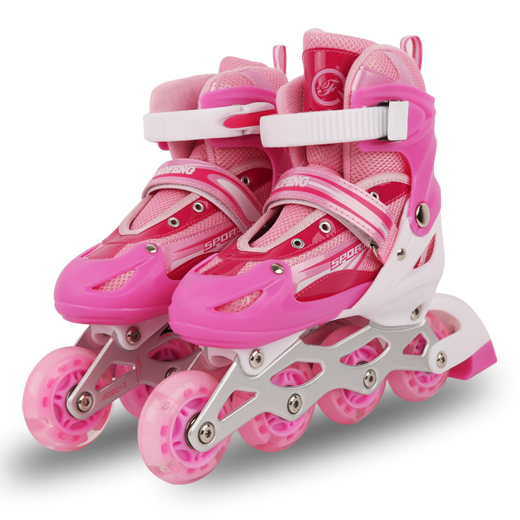 New Pu8 Wheel Full Flash Inline Skating Shoes for Boys and Girls the Skating Shoes Adult Roller Skates Factory Wholesale
