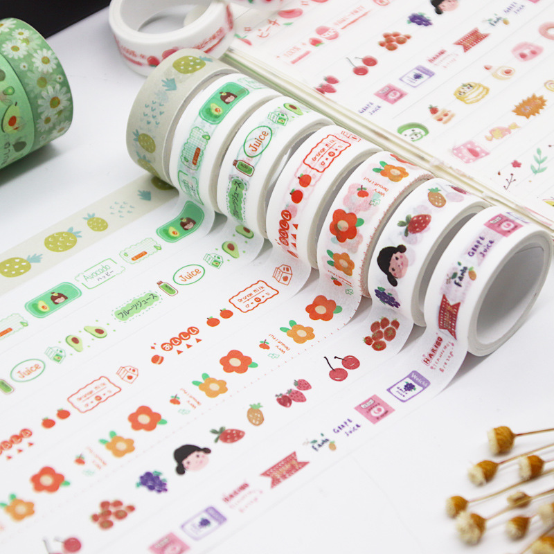 Cartoon and Paper Adhesive Tape 60 Rolls DIY Decorative Tapes Sticker Painting Material Cute Children Stationery Journal Gift Box