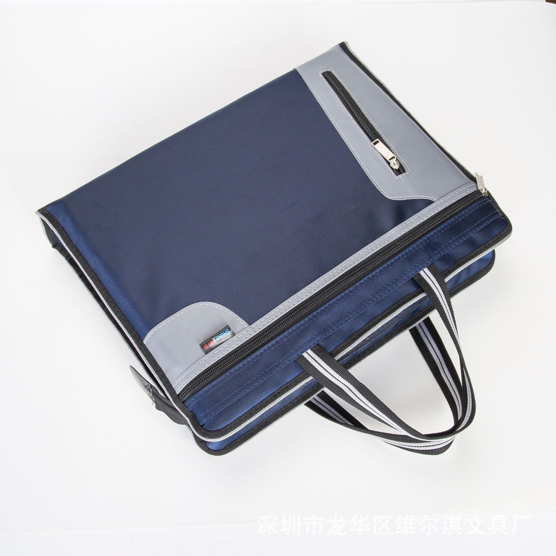Portable document bag canvas B4 double zipper bag Oxford cloth information conference bag customizable printing logo