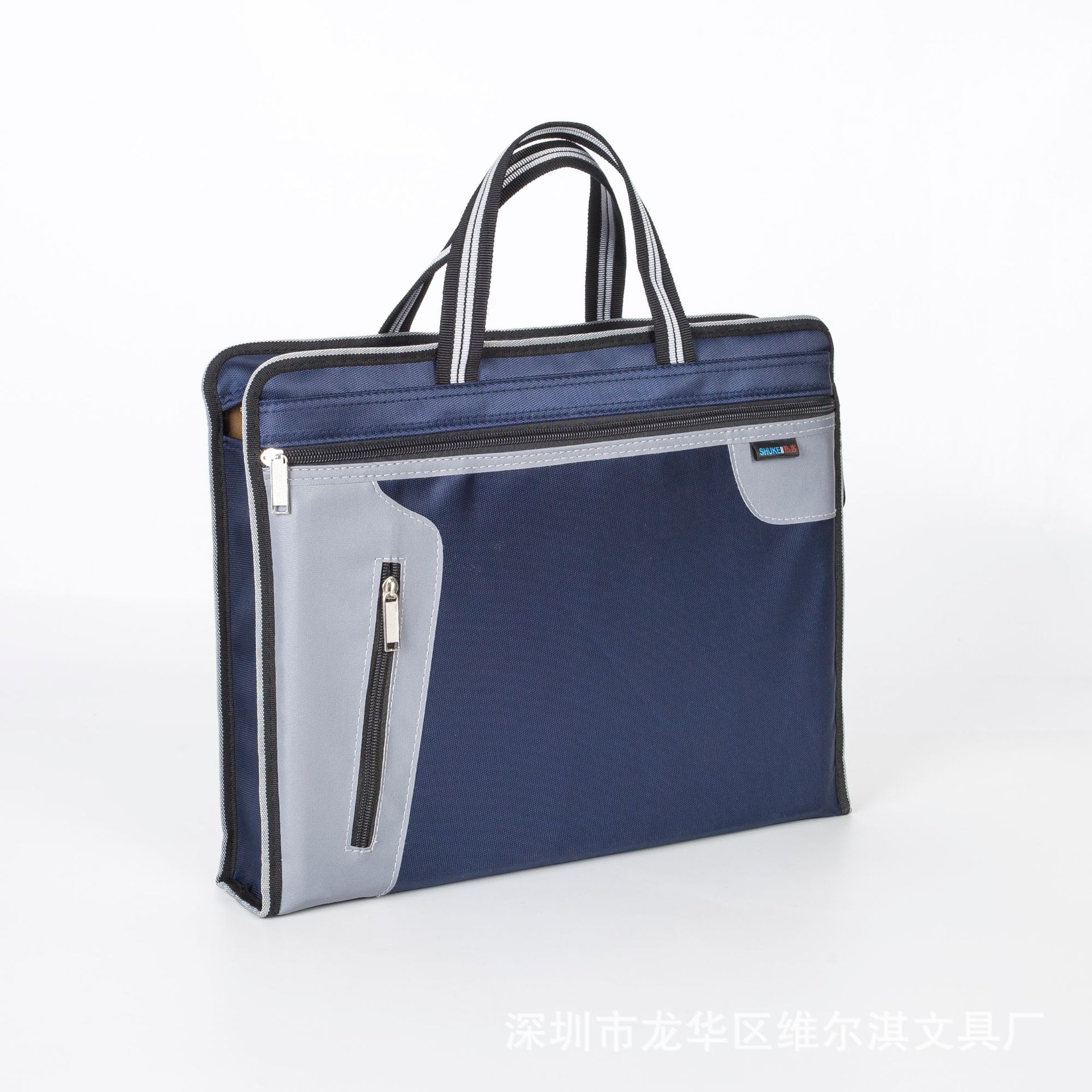 Portable document bag canvas B4 double zipper bag Oxford cloth information conference bag customizable printing logo Portable document bag canvas B4 double zipper bag Oxford cloth information conference bag customizable printing logo