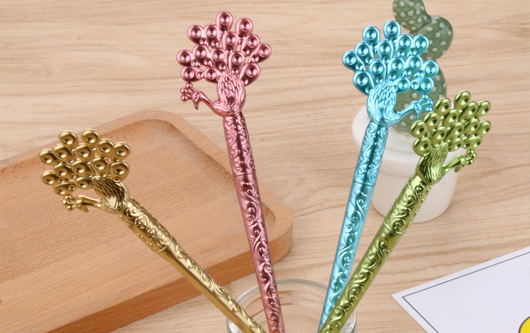 Factory Direct Sales Cute Creative Stationery Cute Female Student Black Carbon Pen Peacock Southeast Flying Hairpin Gel Pen Factory Direct Sales Cute Creative Stationery Cute Female Student Black Carbon Pen Peacock Southeast Flying Hairpin Gel Pen