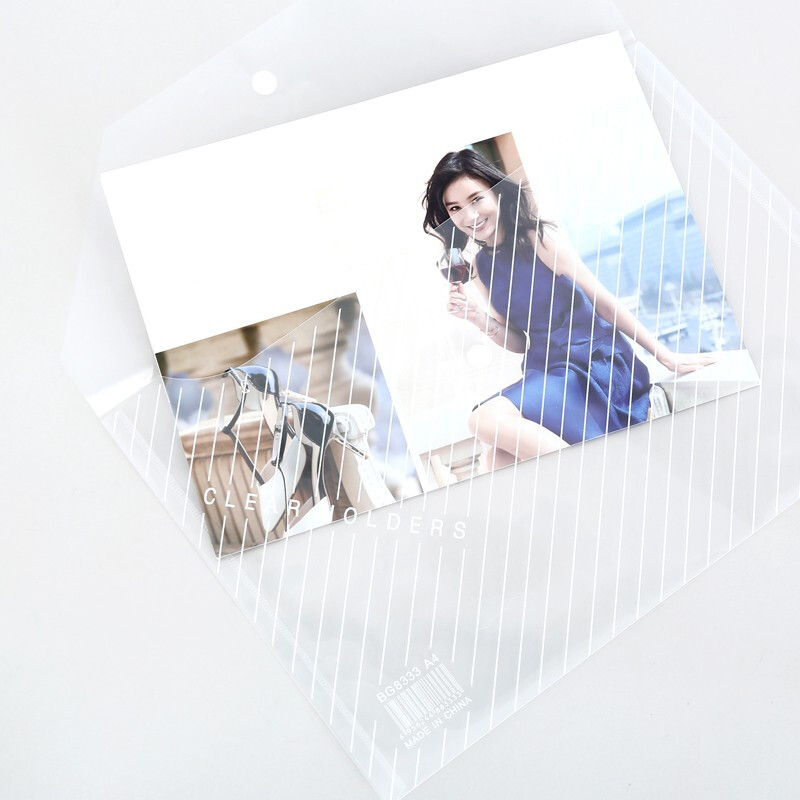 Bangge 10 Transparent Thickened File Bags Snap-on Information Bags Plastic Portfolio Waterproof Hidden Hook Test Paper Storage Bag