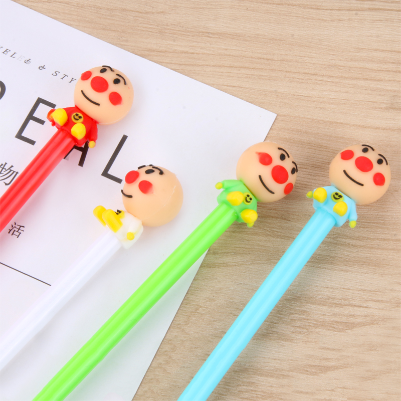 Cute Cartoon Creativity Smiley Doll Villain Gel Pen Red Nose Clown Smiley Black Gel Ink Pen Student Pen