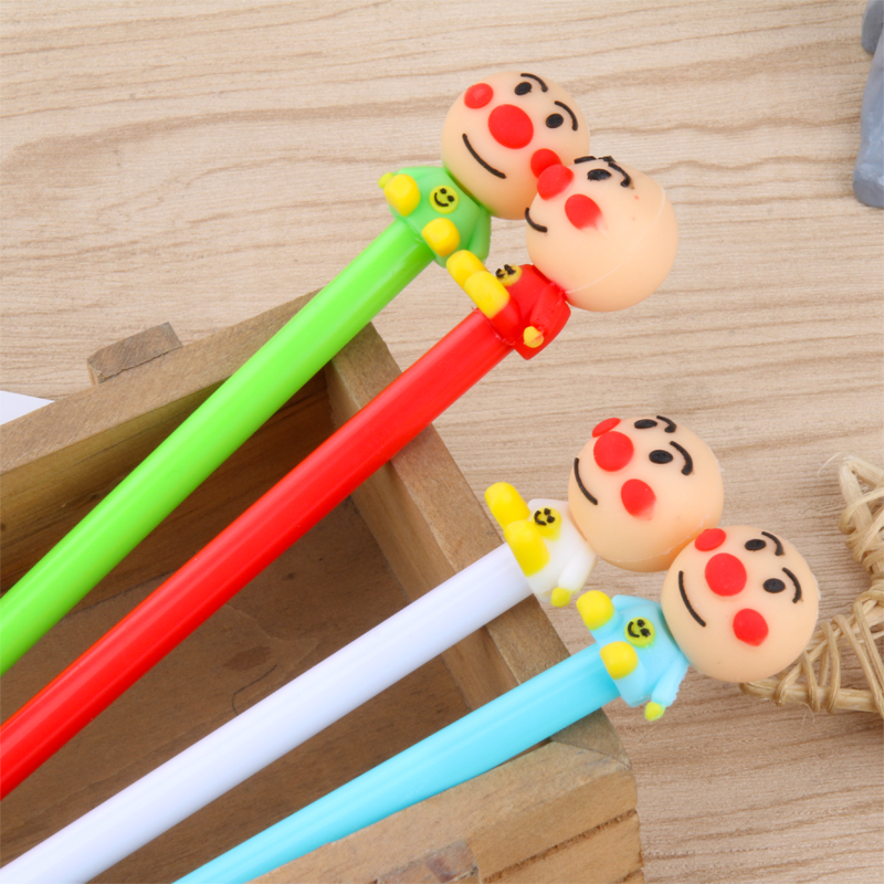 Cute Cartoon Creativity Smiley Doll Villain Gel Pen Red Nose Clown Smiley Black Gel Ink Pen Student Pen