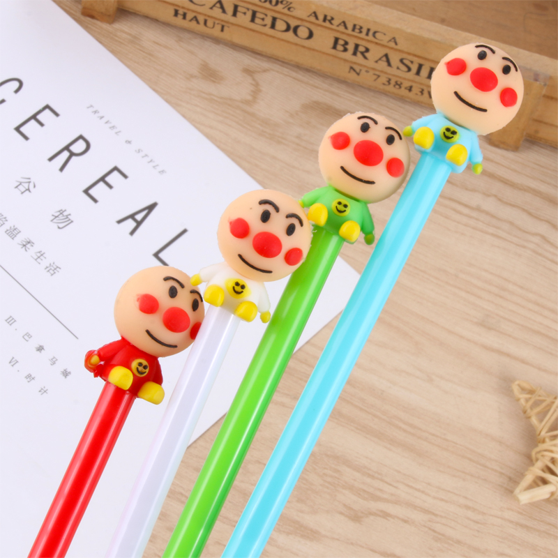 Cute Cartoon Creativity Smiley Doll Villain Gel Pen Red Nose Clown Smiley Black Gel Ink Pen Student Pen