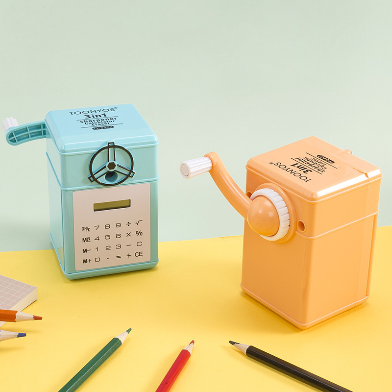Creative hand pencil sharpener computer eraser 3 and 1
