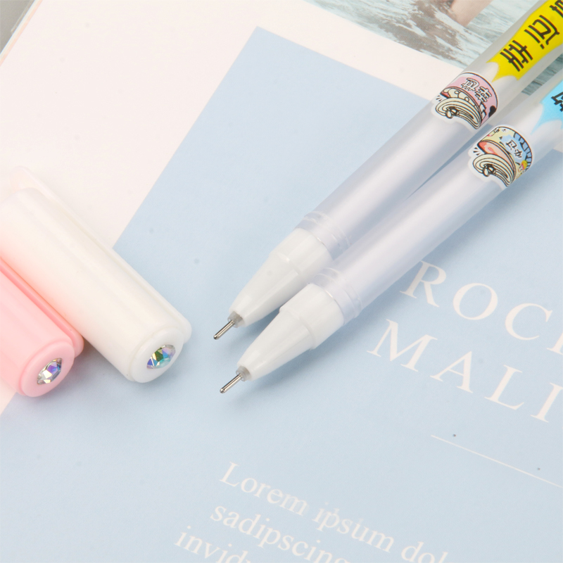 Personalized Xueba Fashionable Words Gel Pen with Diamond Gel Pen Creative Text Student Black Gel Ink Pen Signature Pen Wholesale