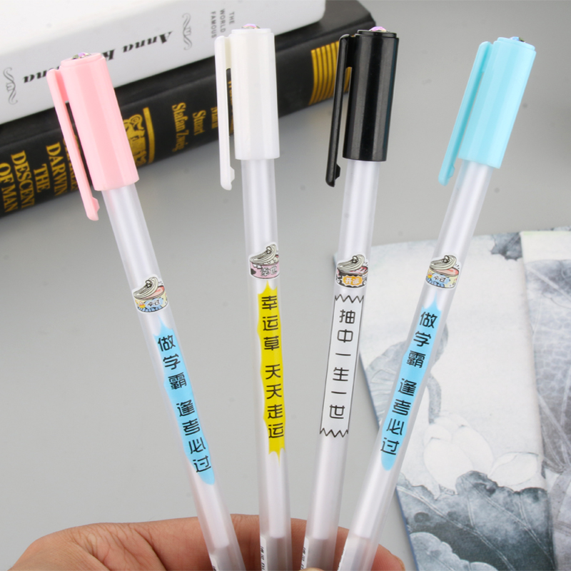 Personalized Xueba Fashionable Words Gel Pen with Diamond Gel Pen Creative Text Student Black Gel Ink Pen Signature Pen Wholesale