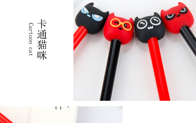 Silicone End Gel Pen Cartoon Cat Student Signature Pen Creative Cartoon Gel Ink Pen Writing Office Signature Silicone End Gel Pen Cartoon Cat Student Signature Pen Creative Cartoon Gel Ink Pen Writing Office Signature