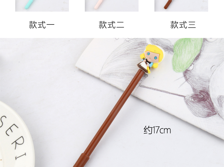 Silicone End Gel Pen Cartoon Little Girl Student Signature Pen Creative Cartoon Gel Ink Pen Writing Office Signature Silicone End Gel Pen Cartoon Little Girl Student Signature Pen Creative Cartoon Gel Ink Pen Writing Office Signature