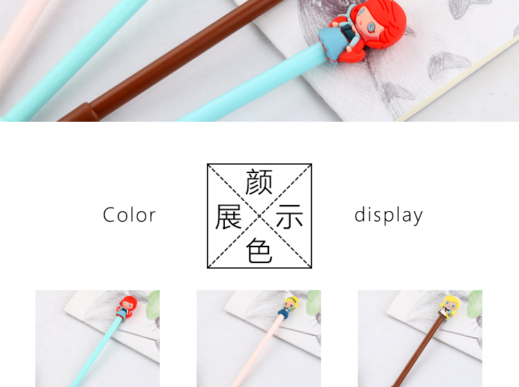 Silicone End Gel Pen Cartoon Little Girl Student Signature Pen Creative Cartoon Gel Ink Pen Writing Office Signature Silicone End Gel Pen Cartoon Little Girl Student Signature Pen Creative Cartoon Gel Ink Pen Writing Office Signature