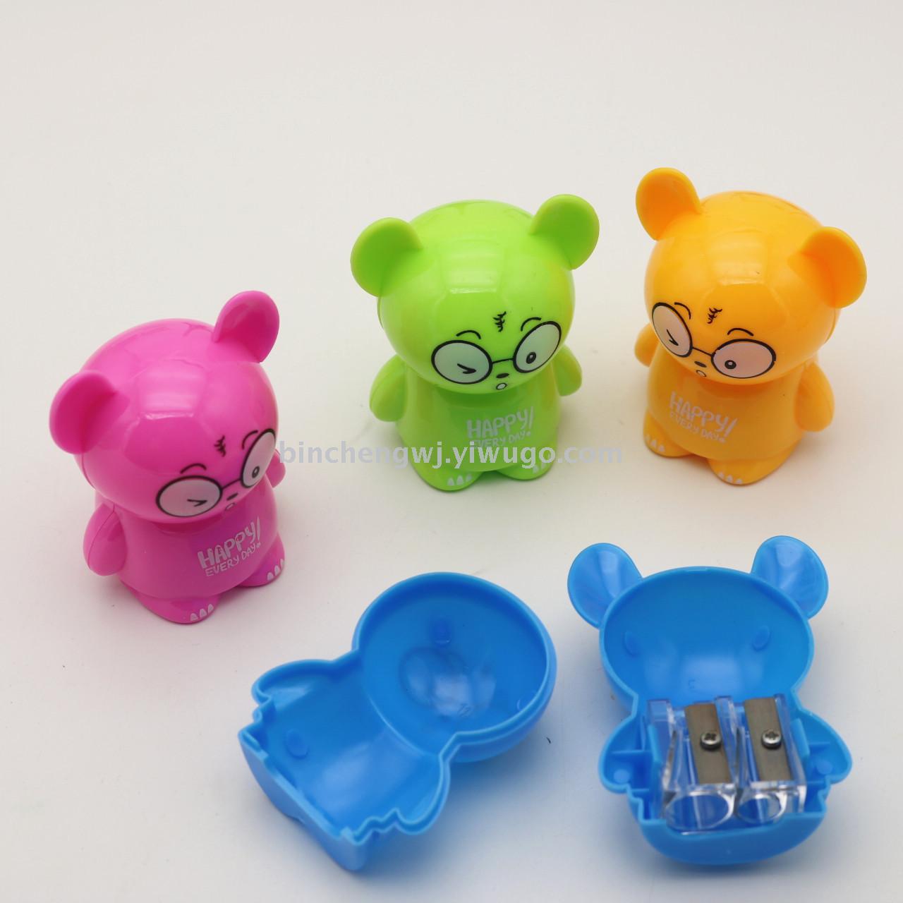 Mouse pencil sharpener Bear Pencil sharpener double hole pencil sharpener cartoon animal pencil sharpener l stationery 