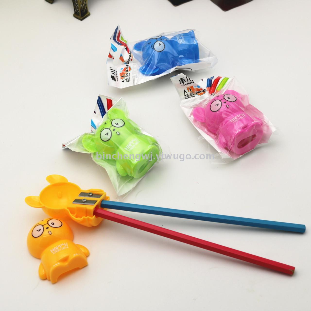 Mouse pencil sharpener Bear Pencil sharpener double hole pencil sharpener cartoon animal pencil sharpener l stationery 