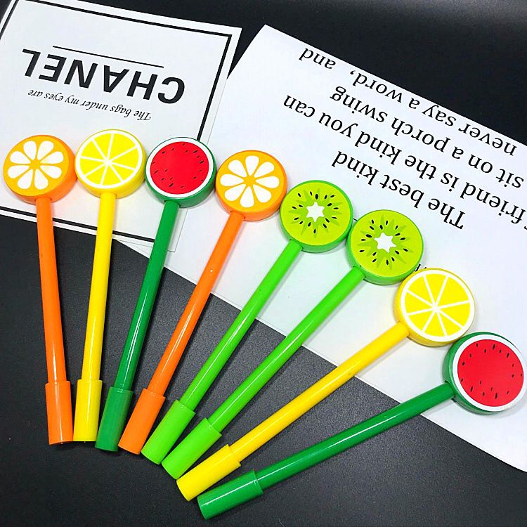 Creative Cartoon Fruit Gel Pen Cute Student Stationery Candy Color Water-Based Paint Pen Personalized Signature Pen in Stock
