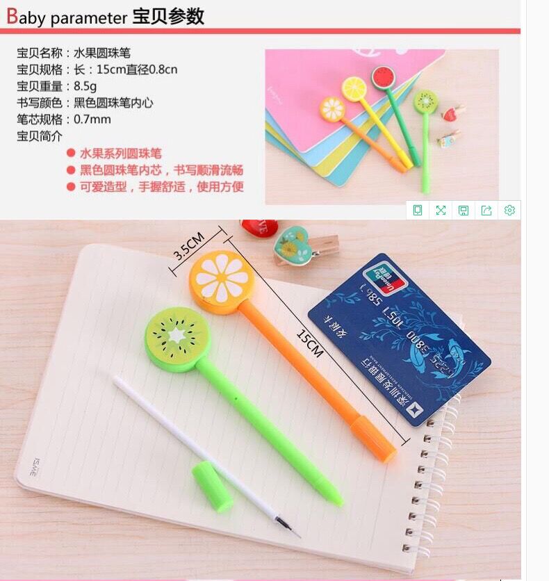 Creative Cartoon Fruit Gel Pen Cute Student Stationery Candy Color Water-Based Paint Pen Personalized Signature Pen in Stock