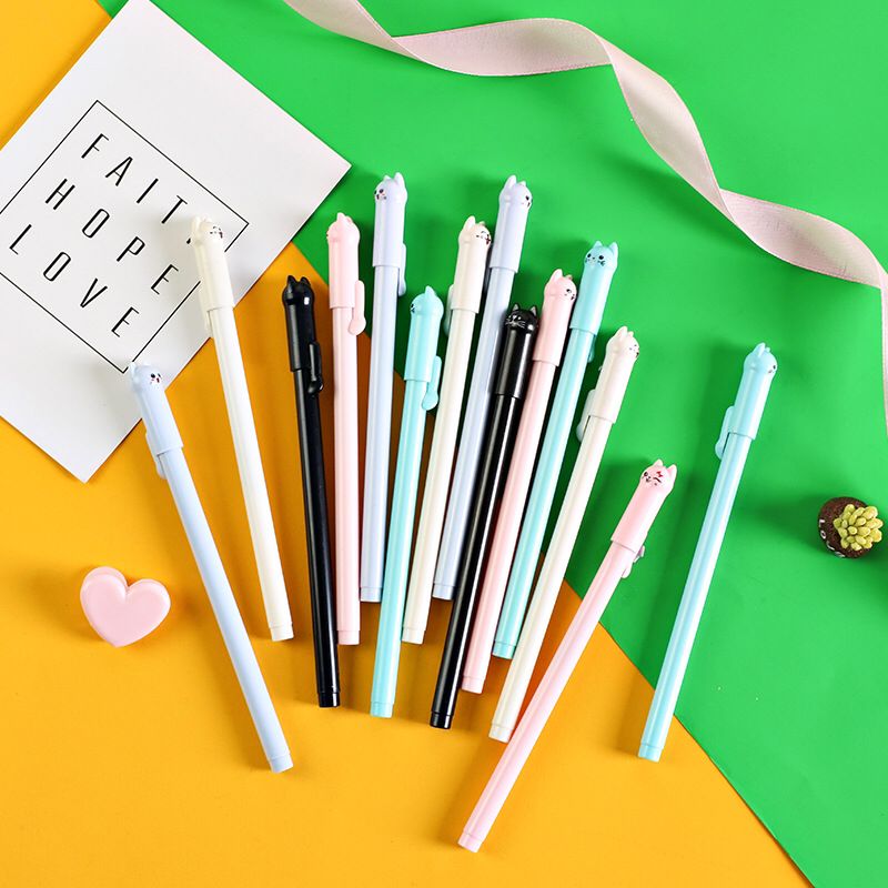 Simple Cute Cartoon Cat Student Gel Pen 0.5mm Black Refill Ball Pen Office Signature Pen Simple Cute Cartoon Cat Student Gel Pen 0.5mm Black Refill Ball Pen Office Signature Pen