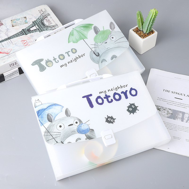 A4 Cartoon Transparent Totoro Folder Information Bag 13 Grid Pp Student Test Paper Storage Stationery Portable Organ Bag A4 Cartoon Transparent Totoro Folder Information Bag 13 Grid Pp Student Test Paper Storage Stationery Portable Organ Bag