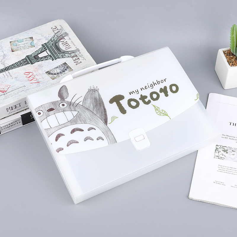 A4 Cartoon Transparent Totoro Folder Information Bag 13 Grid Pp Student Test Paper Storage Stationery Portable Organ Bag A4 Cartoon Transparent Totoro Folder Information Bag 13 Grid Pp Student Test Paper Storage Stationery Portable Organ Bag