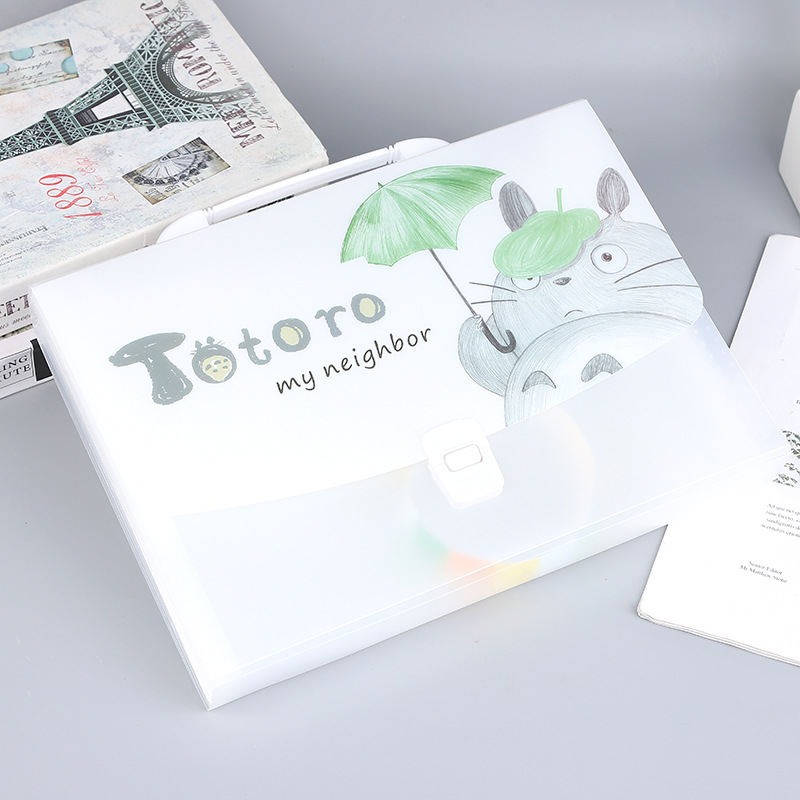 A4 Cartoon Transparent Totoro Folder Information Bag 13 Grid Pp Student Test Paper Storage Stationery Portable Organ Bag A4 Cartoon Transparent Totoro Folder Information Bag 13 Grid Pp Student Test Paper Storage Stationery Portable Organ Bag