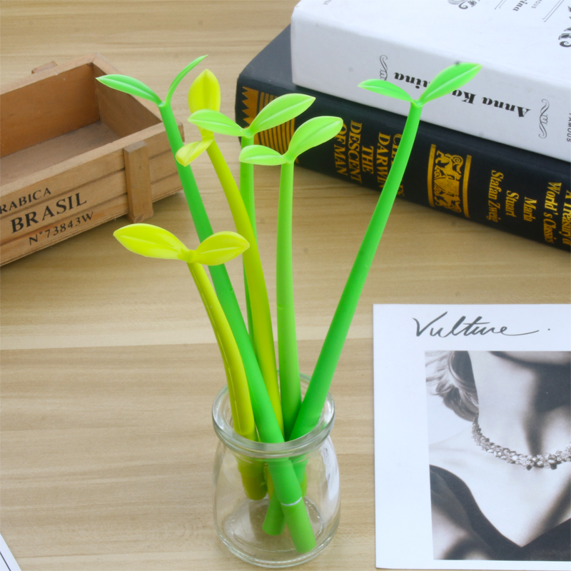 Creative Cartoon Plant Series Gel Pen Student Black Gel Ink Pen Cute Simple Cartoon Pen Girl Signature Pen
