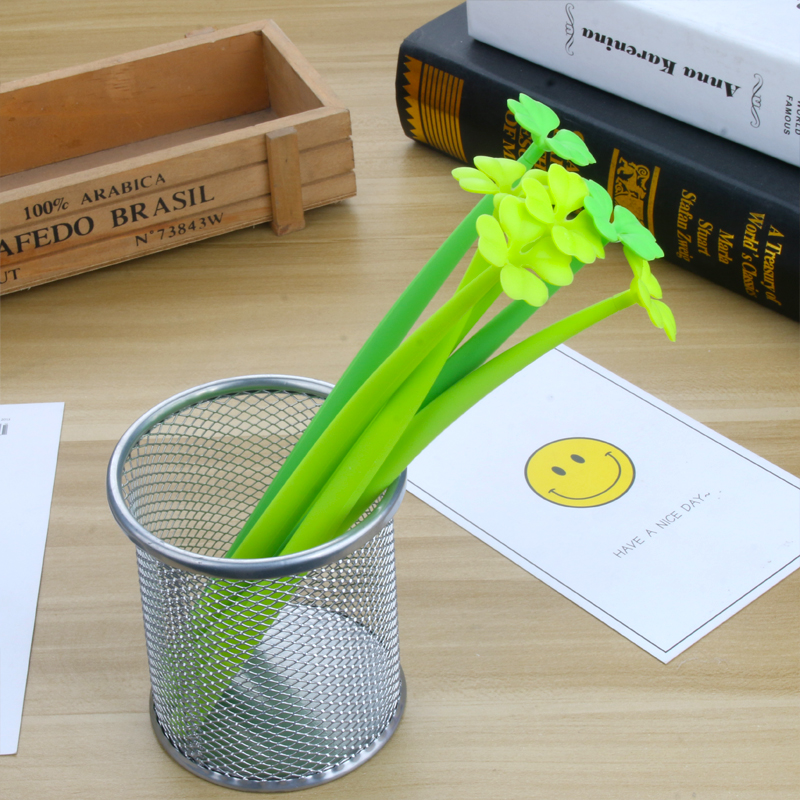 Creative Cartoon Plant Series Gel Pen Student Black Gel Ink Pen Cute Simple Cartoon Pen Girl Signature Pen