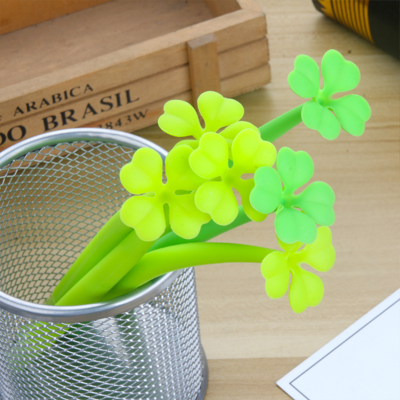 Creative Cartoon Plant Series Gel Pen Student Black Gel Ink Pen Cute Simple Cartoon Pen Girl Signature Pen