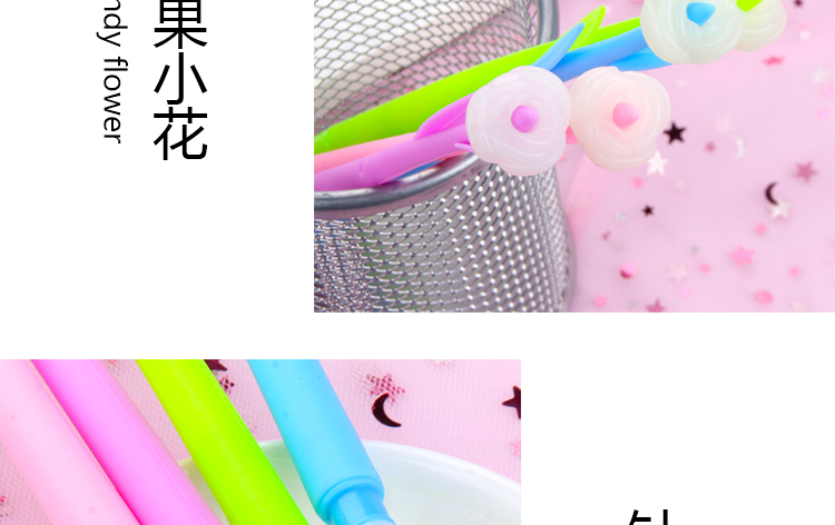 Japanese and Korean Creative New Internet Celebrity Color-Changing Flowers Candy Small Flower Gel Pen Soft Glue Signature Pen for Students Simple Creative Japanese and Korean Creative New Internet Celebrity Color-Changing Flowers Candy Small Flower Gel Pen Soft Glue Signature Pen for Students Simple Creative