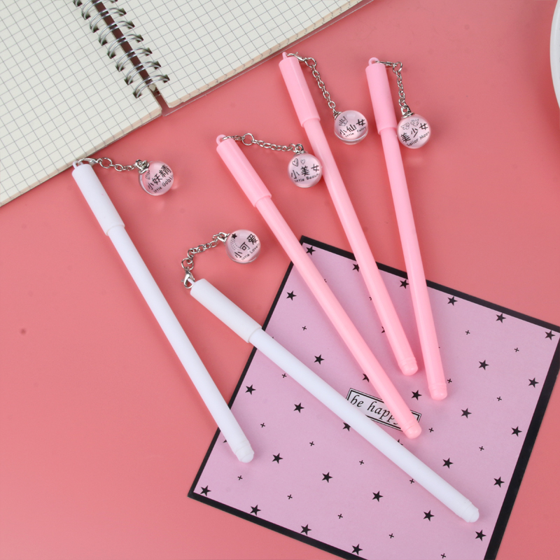 Japanese and Korean Creative Cute Text Wind Chimes Pendant Pen Creative Gel Pen Girl Pendant Gel Pen Couple Pen Supplies