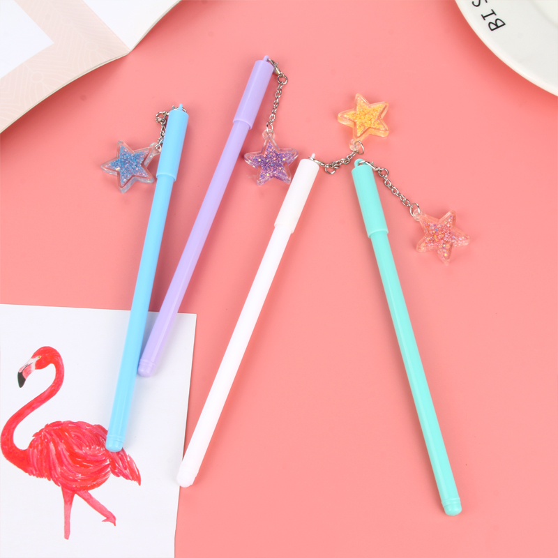 Factory Direct Sales New Cartoon Starfish Pendant Gel Pen Internet Celebrity Pendant Pendant Pendant Pen Wind Chime Black Gel Pen