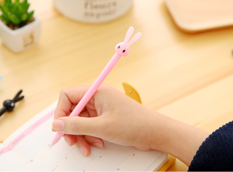 Candy Long-Ear Rabbit Cartoon Creative Gel Pen Ball Pen Signature Pen Black Pen Student Stationery Wholesale Candy Long-Ear Rabbit Cartoon Creative Gel Pen Ball Pen Signature Pen Black Pen Student Stationery Wholesale