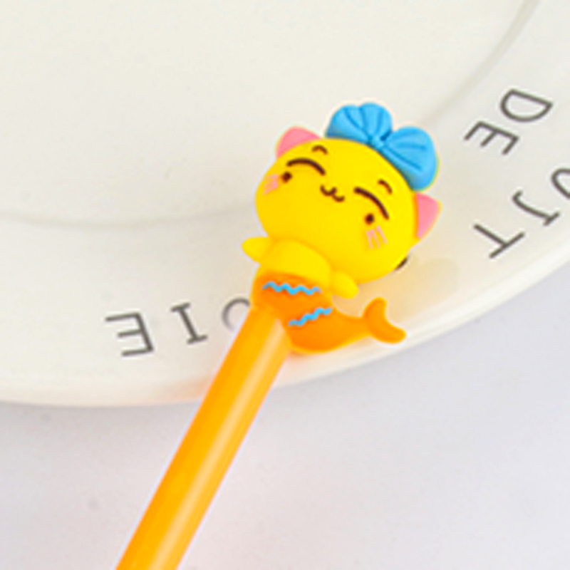 Creative Cartoon Candy Color Mermaid Gel Pen Cute Refreshing Black Gel Ink Pen Stationery Office Supplies