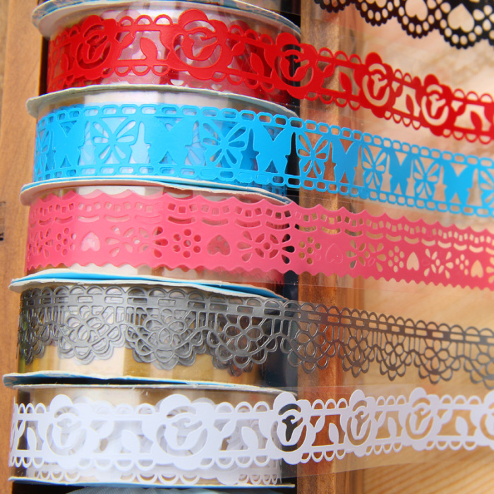 Lace tape hollow out South Korea diy strip photo album sticker adhesive tape creative stationery Lace tape hollow out South Korea diy strip photo album sticker adhesive tape creative stationery