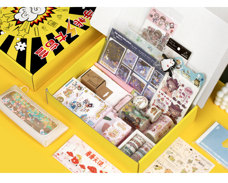 Notebook Large Gift Box Blind Box Notebook Ben and Paper Adhesive Tape Sticky Note Student Stationery Lucky Big Lucky Bag Notebook Large Gift Box Blind Box Notebook Ben and Paper Adhesive Tape Sticky Note Student Stationery Lucky Big Lucky Bag