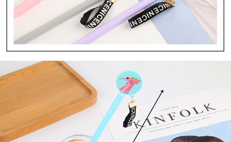 P-0655 Pink Tiger Brand Pendant Gel Pen Pink Leopard Black Gel Ink Pen Signature Pen Office Supplies P-0655 Pink Tiger Brand Pendant Gel Pen Pink Leopard Black Gel Ink Pen Signature Pen Office Supplies