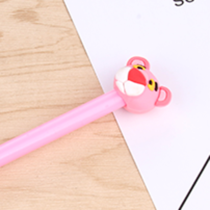 Factory Creative Pink Panther Gel Pen Cartoon Animal Tiger Head Black Gel Ink Pen Students&#039; Office Stationery