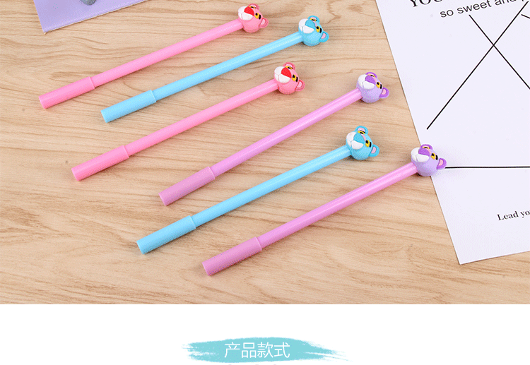 Factory Creative Pink Panther Gel Pen Cartoon Animal Tiger Head Black Gel Ink Pen Students' Office Stationery Factory Creative Pink Panther Gel Pen Cartoon Animal Tiger Head Black Gel Ink Pen Students' Office Stationery
