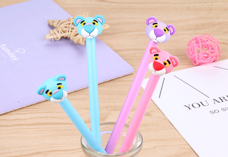 Factory Creative Pink Panther Gel Pen Cartoon Animal Tiger Head Black Gel Ink Pen Students' Office Stationery Factory Creative Pink Panther Gel Pen Cartoon Animal Tiger Head Black Gel Ink Pen Students' Office Stationery