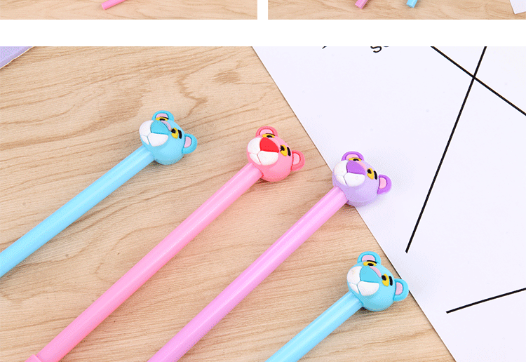 Factory Creative Pink Panther Gel Pen Cartoon Animal Tiger Head Black Gel Ink Pen Students' Office Stationery Factory Creative Pink Panther Gel Pen Cartoon Animal Tiger Head Black Gel Ink Pen Students' Office Stationery